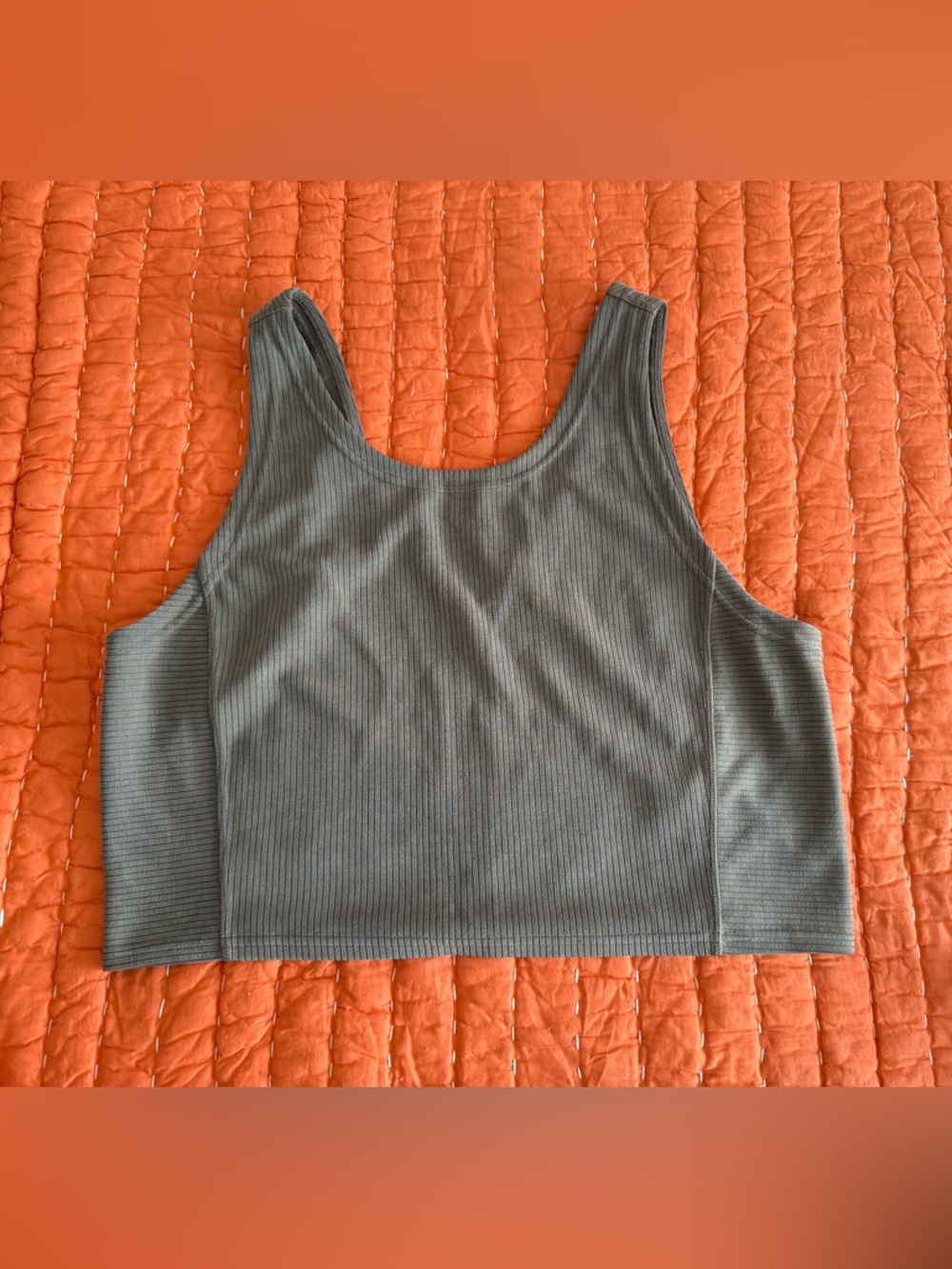 lululemon athletica Softstreme Ribbed Scoop Crop Tank - Gray Green